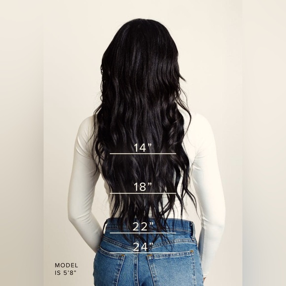 ❌SOLD❌ NWT Donna Bella 22” Straight Tape Ins Color 1B Darkest Brown/Jet Black - Picture 1 of 5
